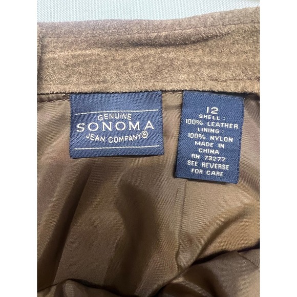 Sonoma Jean Company Genuine Leather Suede Maxi Skirt Browns Women Size 12 - Picture 5 of 13